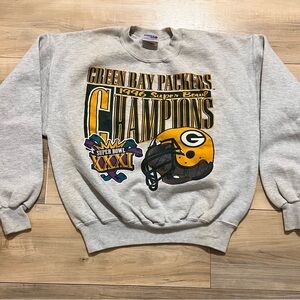Green Bay Packers 1996 Superbowl Sweatshirt Adult Medium Crewneck Chalk Line